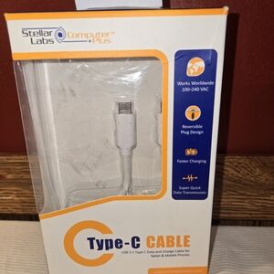 2 pcs USB C to USB C Cable Male to Male 3A PD Fast Charging Data Cable, US SHIP